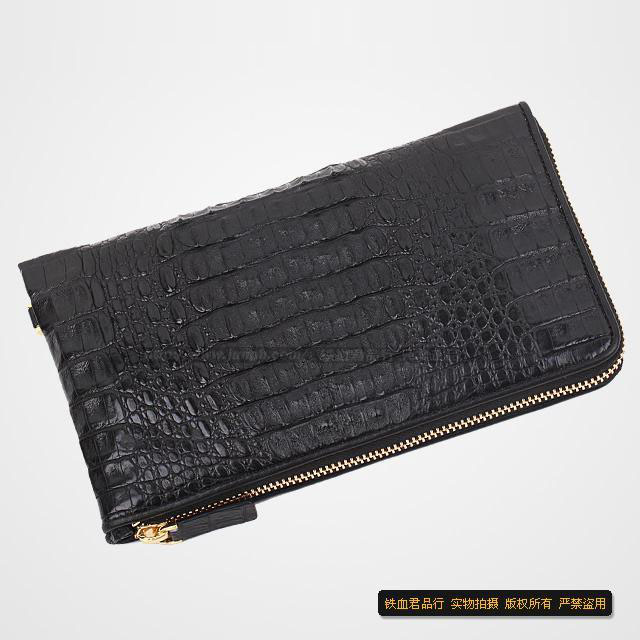 11寸鳄鱼皮手拿钞票夹 手工制作
