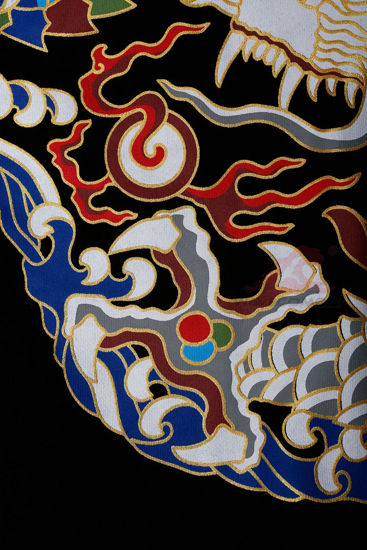 大明描金飞鱼纹云肩通袖襕套头卫衣